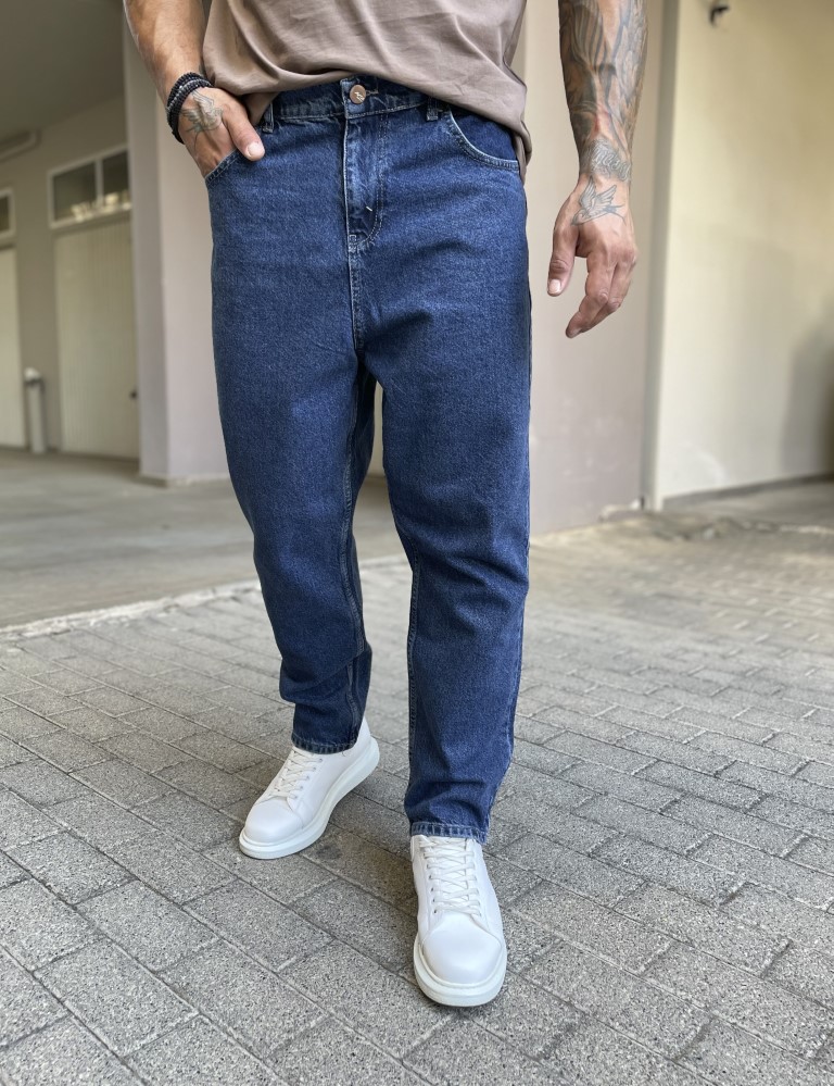 AVCII Denim Ανδρικό μπλε σταθερό Loose Jean πεντάτσεπο με φερμουάρ BYFD02